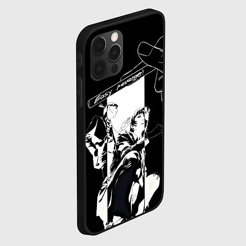 Чехол iPhone 12 Pro Easy revenge - Человек бензопила / 3D-Черный – фото 2