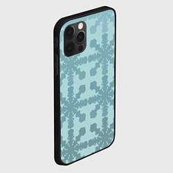 Чехол для iPhone 12 Pro Снежинки градиент, цвет: 3D-черный — фото 2