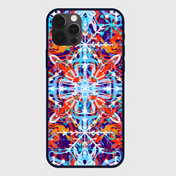 Чехол для iPhone 12 Pro Яркий зимний разноцветный, цвет: 3D-черный