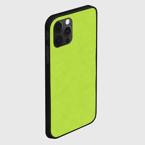 Чехол iPhone 12 Pro Текстурированный ярко зеленый салатовый / 3D-Черный – фото 2