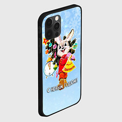 Чехол для iPhone 12 Pro Зайчик с ёлкой с советских открыток, цвет: 3D-черный — фото 2