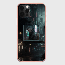 Чехол для iPhone 12 Pro Обратная сторона Найт Сити, цвет: 3D-светло-розовый