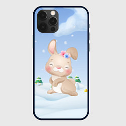 Чехол для iPhone 12 Pro Милый зайка новый год, цвет: 3D-черный