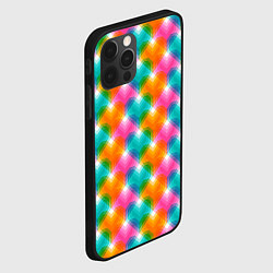 Чехол для iPhone 12 Pro Светящиеся геометрические сердца, цвет: 3D-черный — фото 2