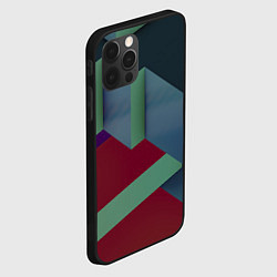 Чехол для iPhone 12 Pro Геометрическое наложение кубов и фигур, цвет: 3D-черный — фото 2