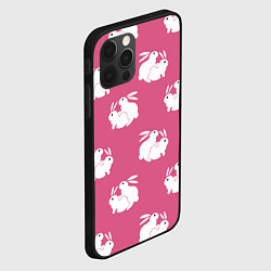 Чехол для iPhone 12 Pro Сексуальные кролики на розовом, цвет: 3D-черный — фото 2