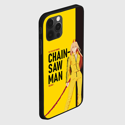 Чехол iPhone 12 Pro Человек-бензопила - Пауэр / 3D-Черный – фото 2