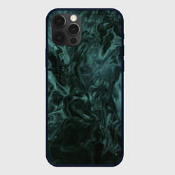 Чехол для iPhone 12 Pro Тёмно-синий водянистый туман, цвет: 3D-черный