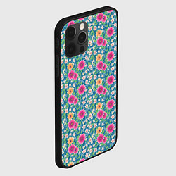 Чехол для iPhone 12 Pro Весенний цветочный паттерн, цвет: 3D-черный — фото 2