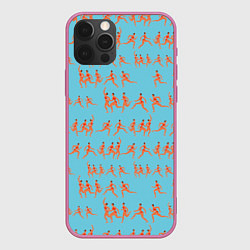 Чехол для iPhone 12 Pro Женский марафон, цвет: 3D-малиновый