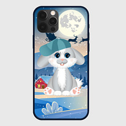 Чехол для iPhone 12 Pro Зайка в кепке, цвет: 3D-черный