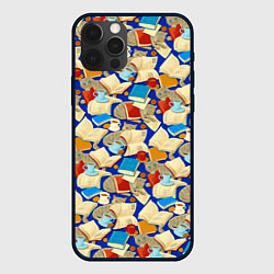 Чехол для iPhone 12 Pro Книги и котики, цвет: 3D-черный