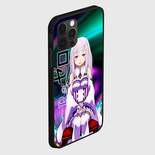 Чехол iPhone 12 Pro Re: Zero - Emilia / 3D-Черный – фото 2