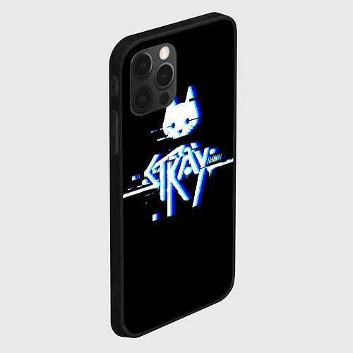 Чехол iPhone 12 Pro Stray blue glitch / 3D-Черный – фото 2