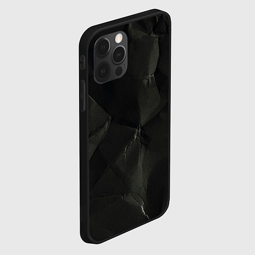 Чехол iPhone 12 Pro Эффект мятой бумаги / 3D-Черный – фото 2
