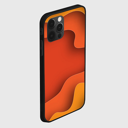 Чехол iPhone 12 Pro Оранжево-жёлтый разлом / 3D-Черный – фото 2