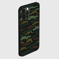 Чехол для iPhone 12 Pro Камуфляж хакки, цвет: 3D-черный — фото 2