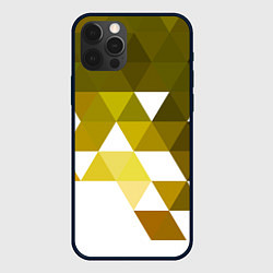 Чехол для iPhone 12 Pro Золотистая мозаика из ромбов, цвет: 3D-черный
