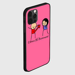 Чехол для iPhone 12 Pro С Днем святого Валентина: человечки, цвет: 3D-черный — фото 2
