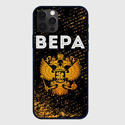 Чехол для iPhone 12 Pro Вера и зологой герб РФ, цвет: 3D-черный
