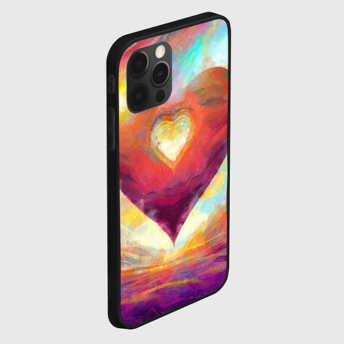 Чехол iPhone 12 Pro Большое горячее сердце / 3D-Черный – фото 2