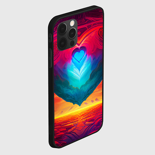 Чехол iPhone 12 Pro Сердце мира / 3D-Черный – фото 2