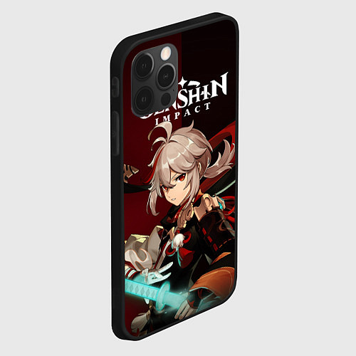Чехол iPhone 12 Pro Genshin Impact Каэдэхара Кадзуха / 3D-Черный – фото 2