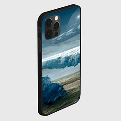Чехол для iPhone 12 Pro Скалы, камни и космический корабль, цвет: 3D-черный — фото 2