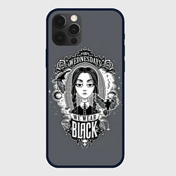 Чехол для iPhone 12 Pro Wednesday wear black, цвет: 3D-черный