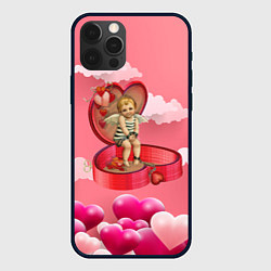 Чехол для iPhone 12 Pro Амур прикованный к сердцу, цвет: 3D-черный