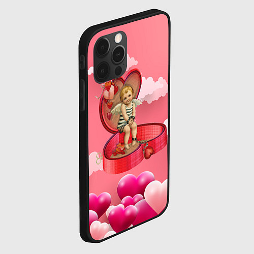 Чехол iPhone 12 Pro Амур прикованный к сердцу / 3D-Черный – фото 2