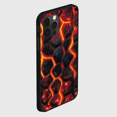 Чехол iPhone 12 Pro Течёт лава / 3D-Черный – фото 2