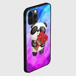 Чехол для iPhone 12 Pro Панда с букетом цветов, цвет: 3D-черный — фото 2
