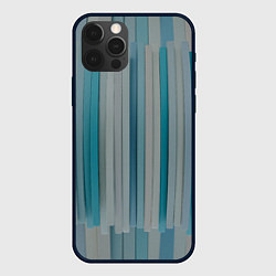 Чехол для iPhone 12 Pro Абстрактные геометрические пластины с оттенками си, цвет: 3D-черный