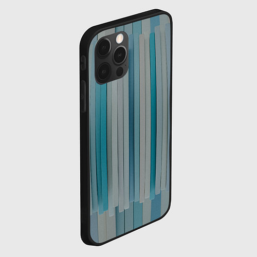 Чехол iPhone 12 Pro Абстрактные геометрические пластины с оттенками си / 3D-Черный – фото 2