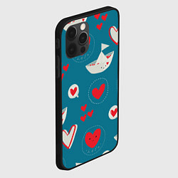 Чехол для iPhone 12 Pro Корабль любви, цвет: 3D-черный — фото 2