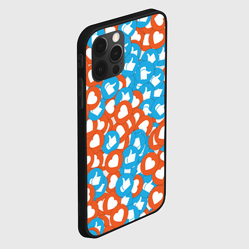 Чехол iPhone 12 Pro Лайки / 3D-Черный – фото 2