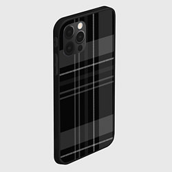 Чехол для iPhone 12 Pro Темная клетка, цвет: 3D-черный — фото 2