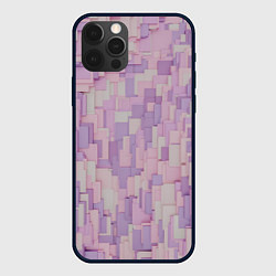 Чехол для iPhone 12 Pro Множество розовых геометрических кубов, цвет: 3D-черный