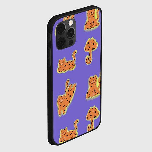 Чехол iPhone 12 Pro Принт с леопардами / 3D-Черный – фото 2