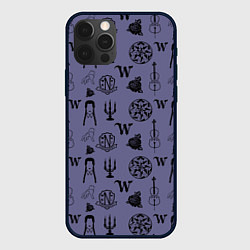 Чехол для iPhone 12 Pro Паттерн Уэнсдей, цвет: 3D-черный