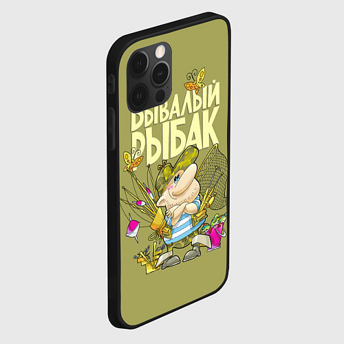 Чехол iPhone 12 Pro Бывалый рыбак / 3D-Черный – фото 2