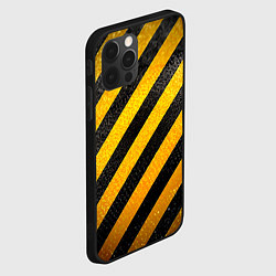 Чехол для iPhone 12 Pro Черно-желтая опасность, цвет: 3D-черный — фото 2