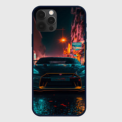 Чехол для iPhone 12 Pro GTR в ночном городе, цвет: 3D-черный