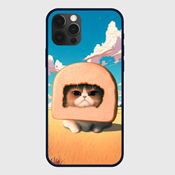 Чехол для iPhone 12 Pro Мемный кот в хлебе, цвет: 3D-черный