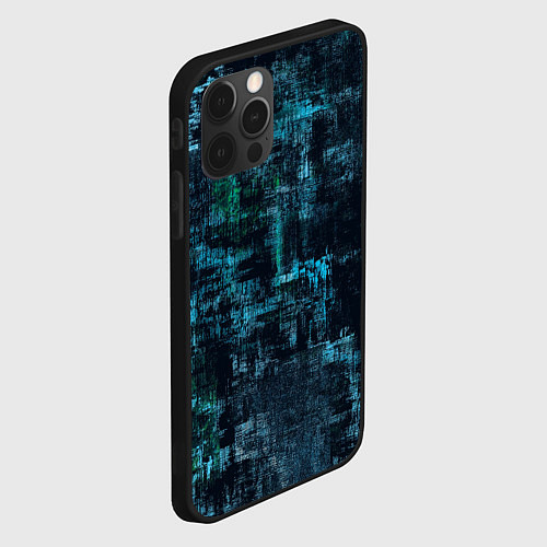 Чехол iPhone 12 Pro Голубой абстракт / 3D-Черный – фото 2