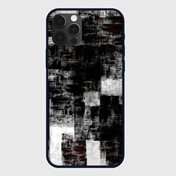 Чехол для iPhone 12 Pro Абстракт серого и белого, цвет: 3D-черный