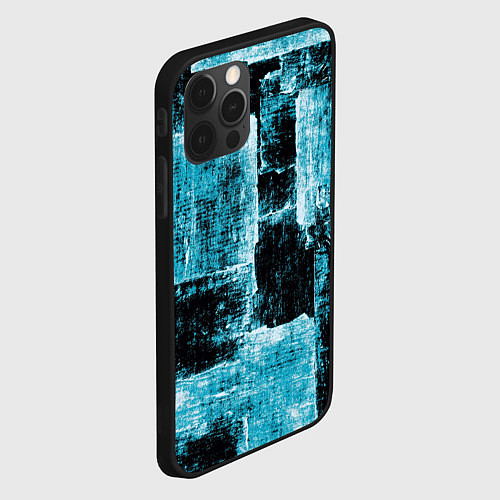 Чехол iPhone 12 Pro Голубой абстракт / 3D-Черный – фото 2