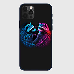 Чехол для iPhone 12 Pro Влюбленные еноты, цвет: 3D-черный