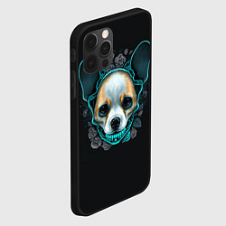 Чехол для iPhone 12 Pro Милый корги череп, цвет: 3D-черный — фото 2